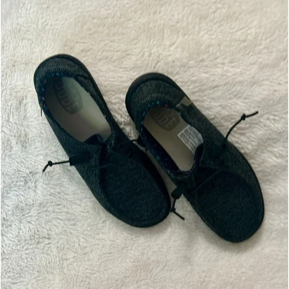 NWOB Hey Dude Wendy Sox Sz: 10 Black/Grey - Picture 1 of 9